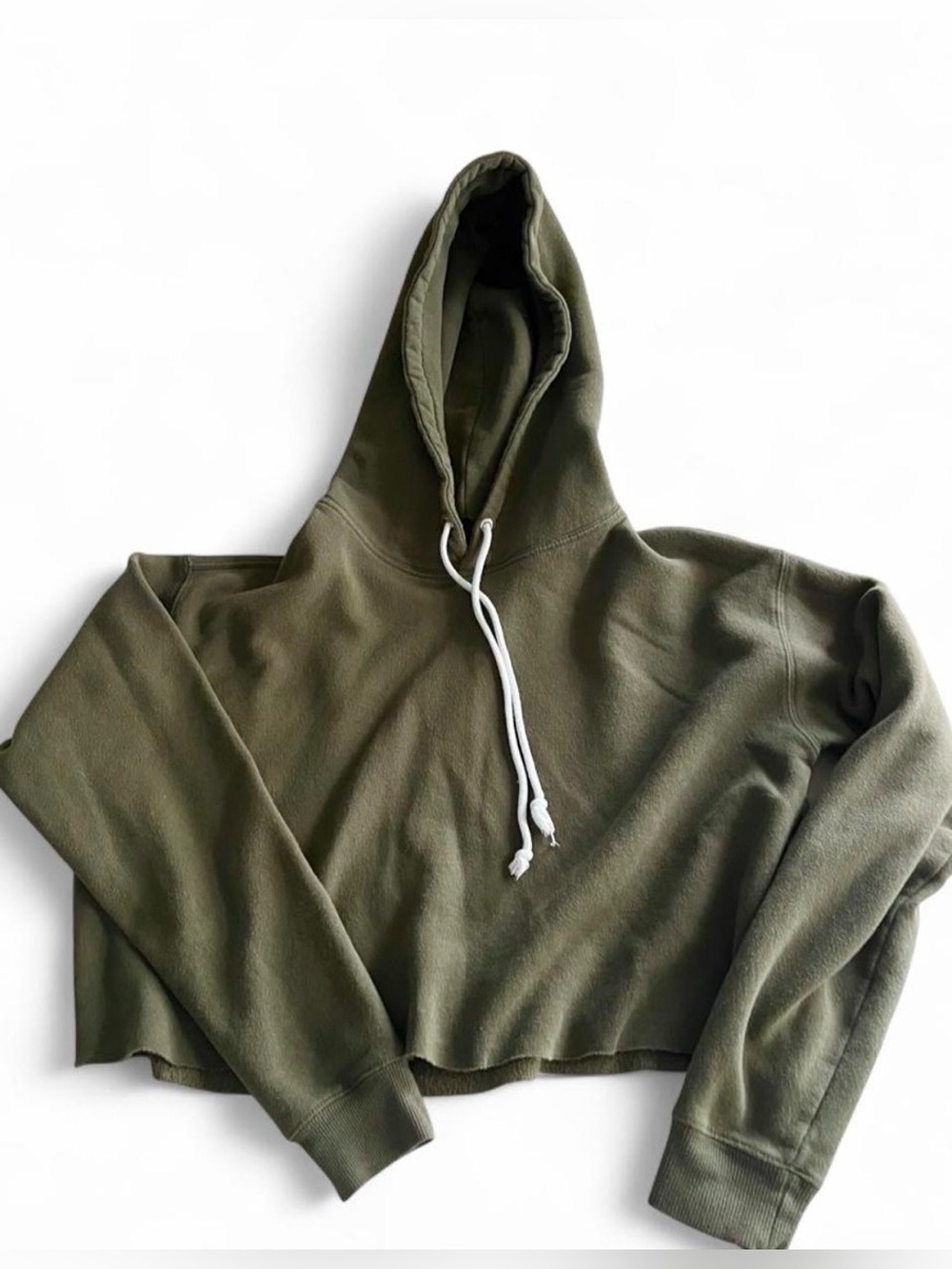 Wild Fable Olive Green Cropped Hoodie Size L